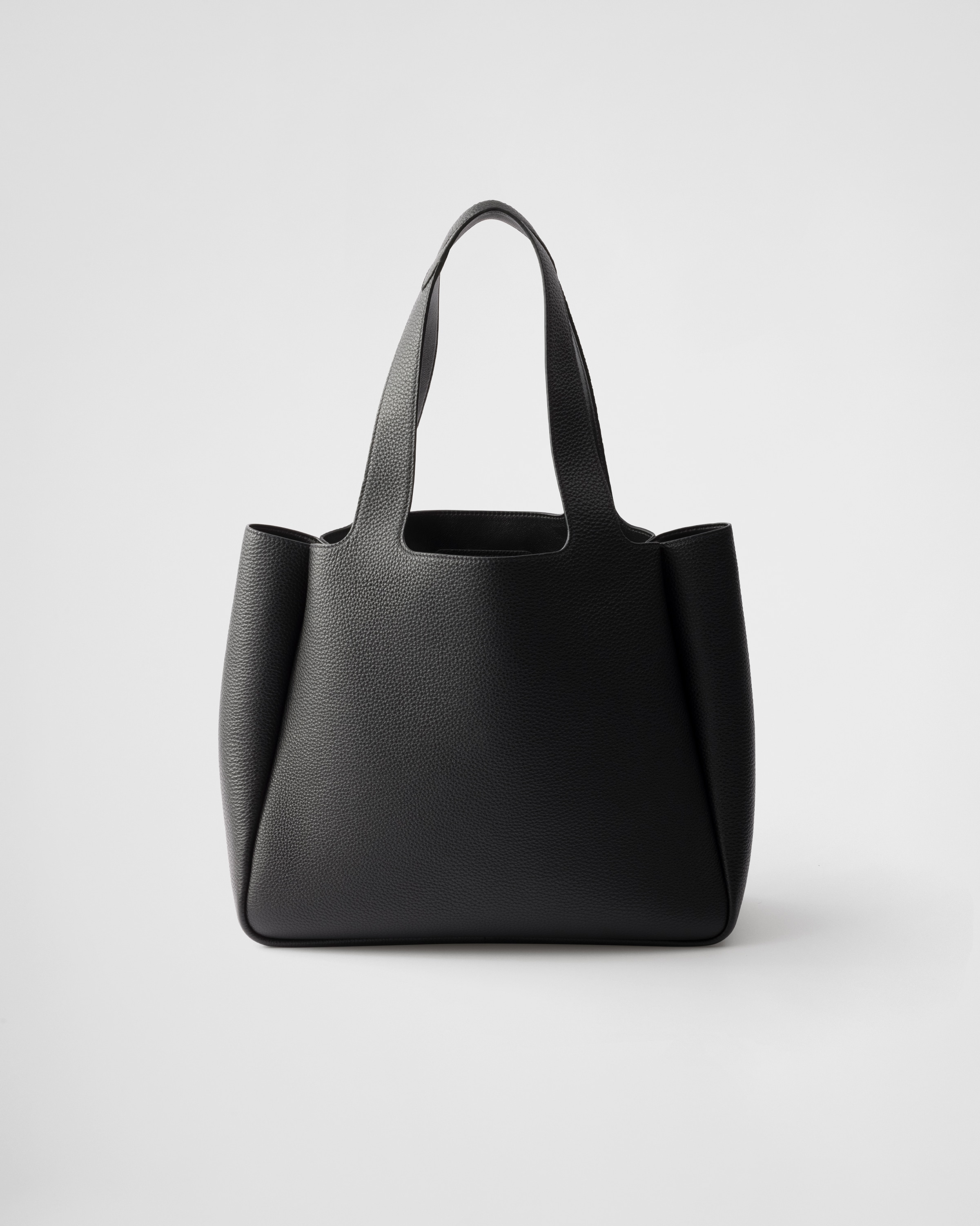 Shop Prada Medium Leather Tote Bag In Black