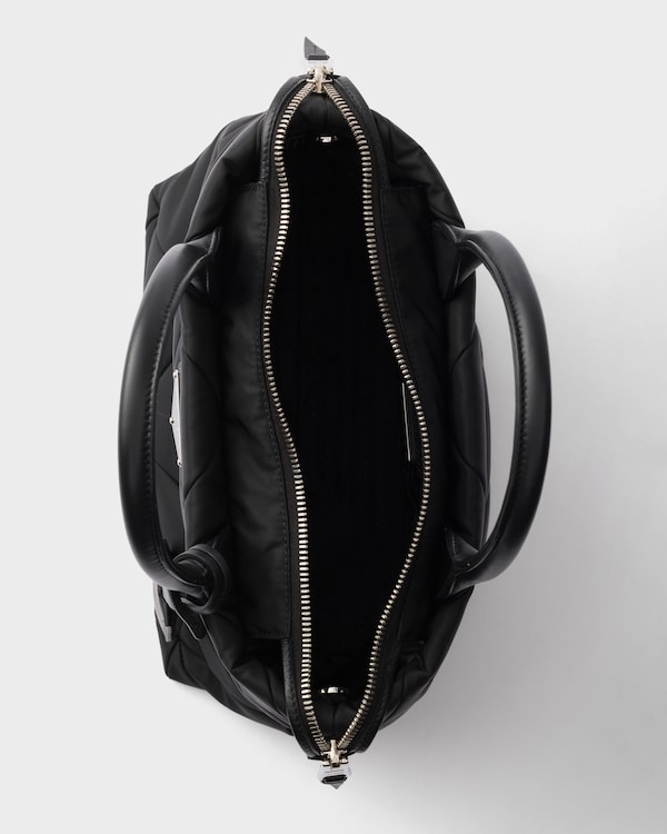 Padded Re-Nylon tote bag - Black Padded Re-Nylon tote bag - Black