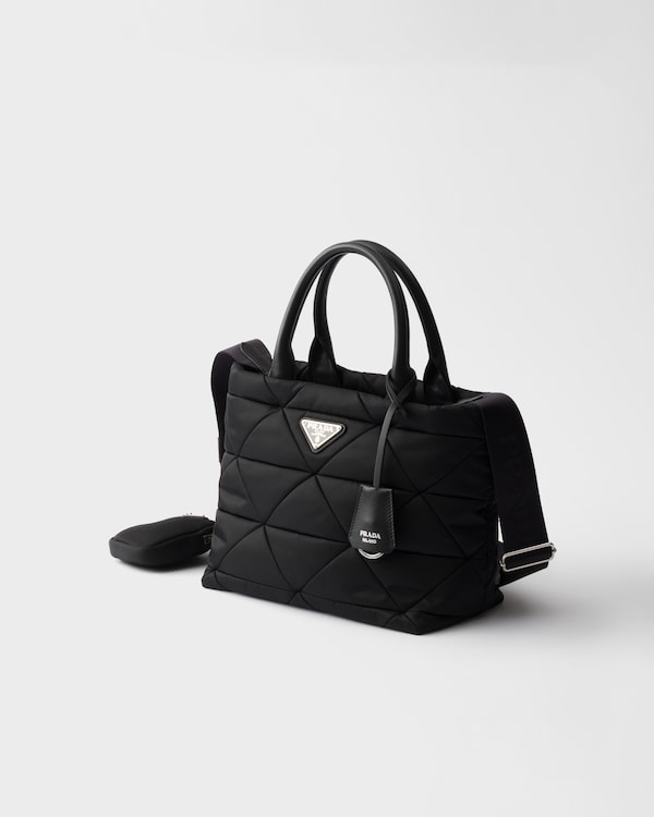 Padded Re-Nylon tote bag - Black Padded Re-Nylon tote bag - Black