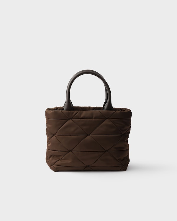 Small padded Re-Nylon tote - Sienna Small padded Re-Nylon tote - Sienna