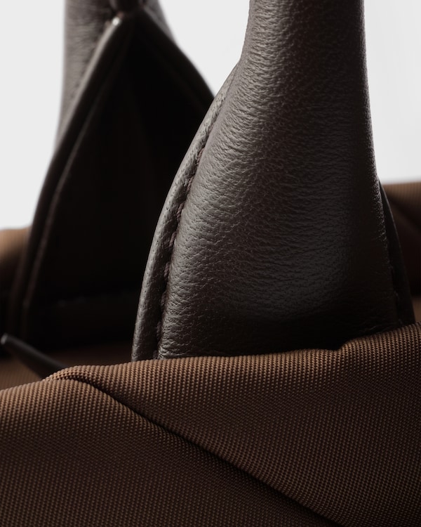 Small padded Re-Nylon tote - Sienna Small padded Re-Nylon tote - Sienna