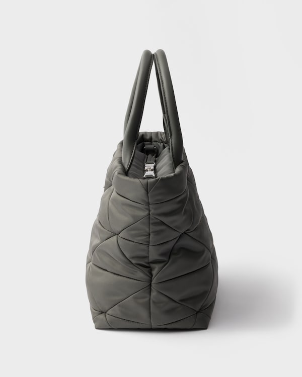 Small padded Re-Nylon tote - Mercury Gray Small padded Re-Nylon tote - Mercury Gray