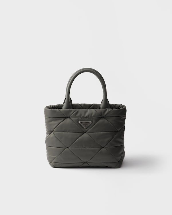 Small padded Re-Nylon tote - Mercury Gray Small padded Re-Nylon tote - Mercury Gray