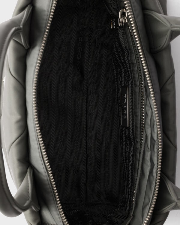 Small padded Re-Nylon tote - Mercury Gray Small padded Re-Nylon tote - Mercury Gray