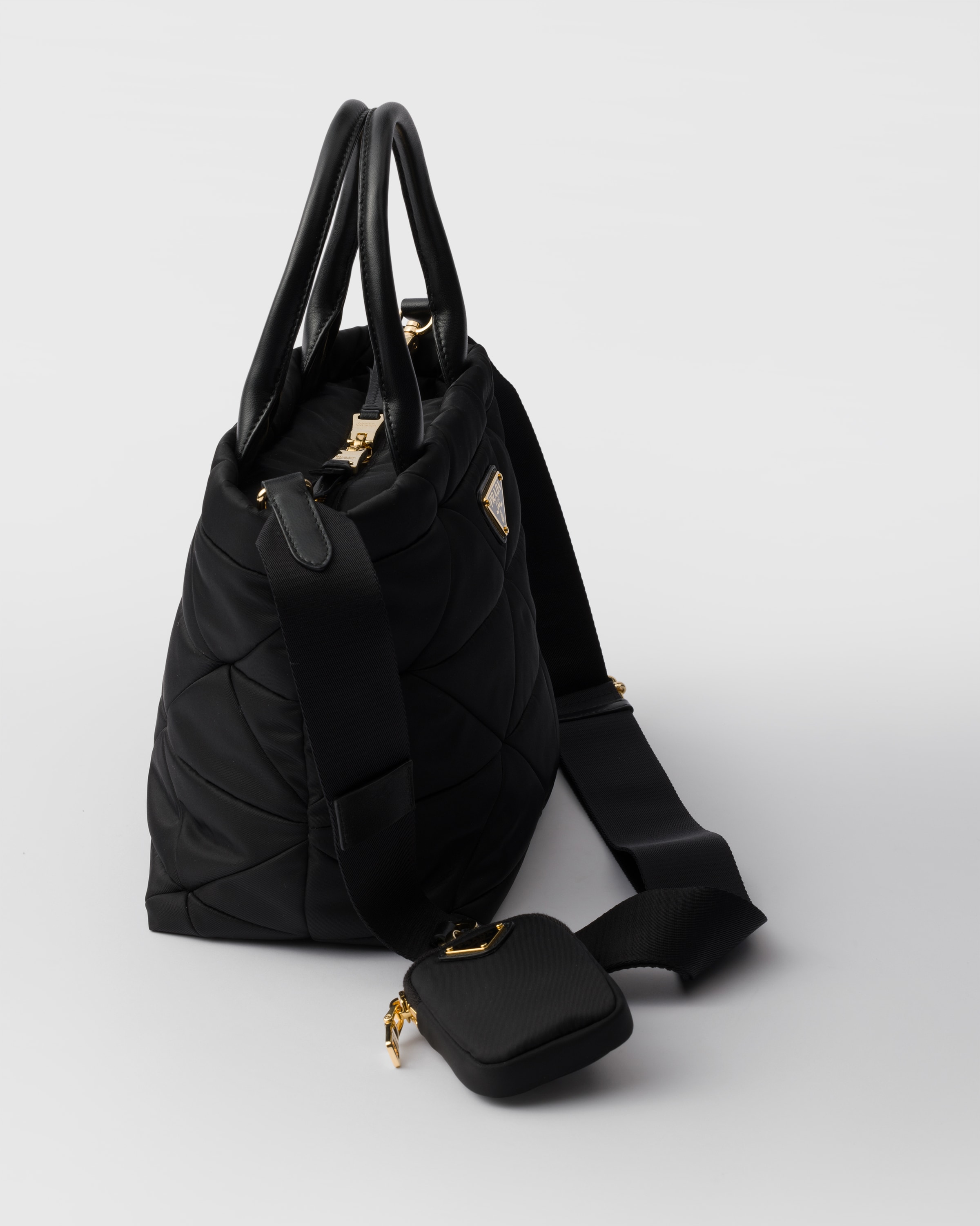 ☆PRADA☆リナイロンパディングトップステッチミニトートバッグ ブラック スモール パデッド Re-Nylon トートバッグ | PRADA
