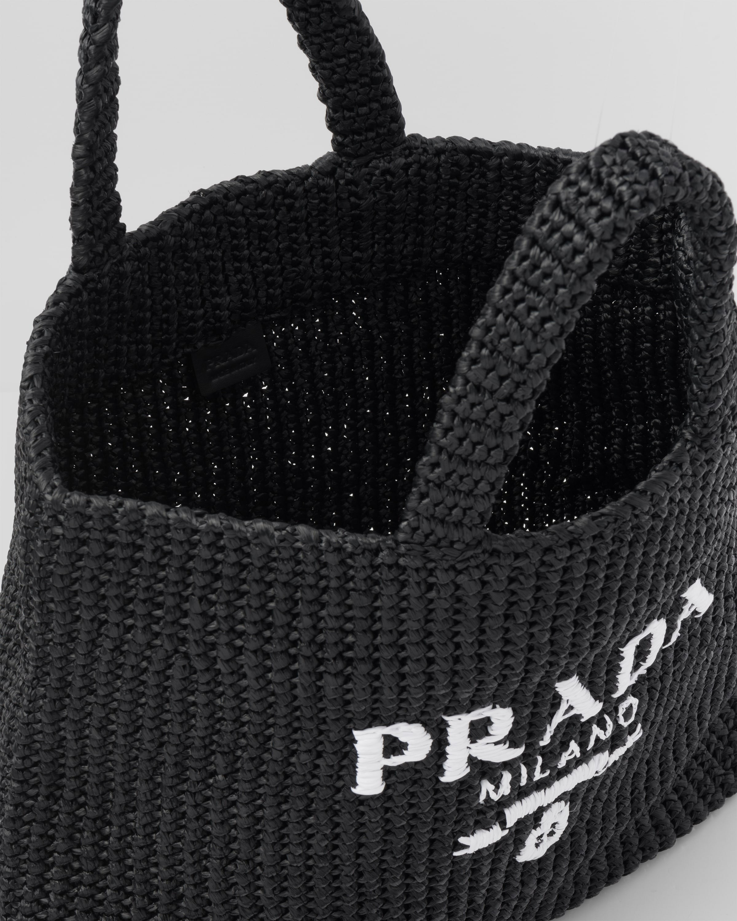 Prada Crochet Tote Bag with Black Logo – The Hangout