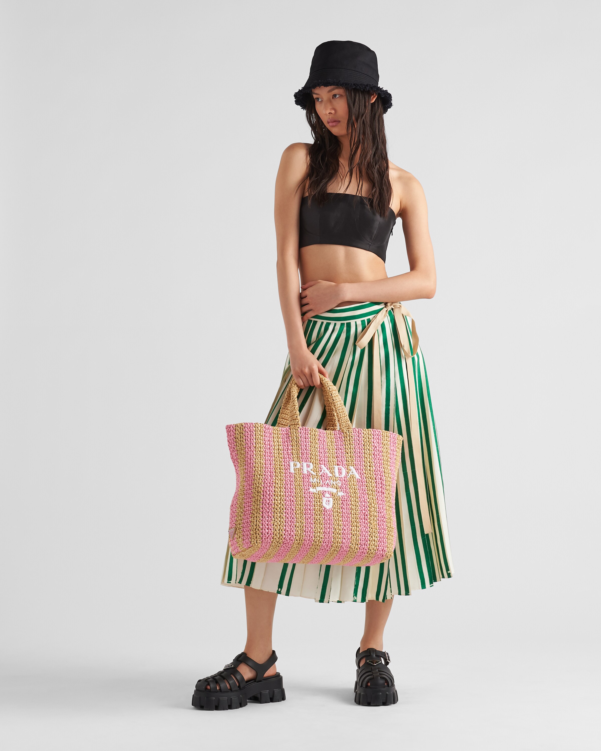 Prada striped bag discount
