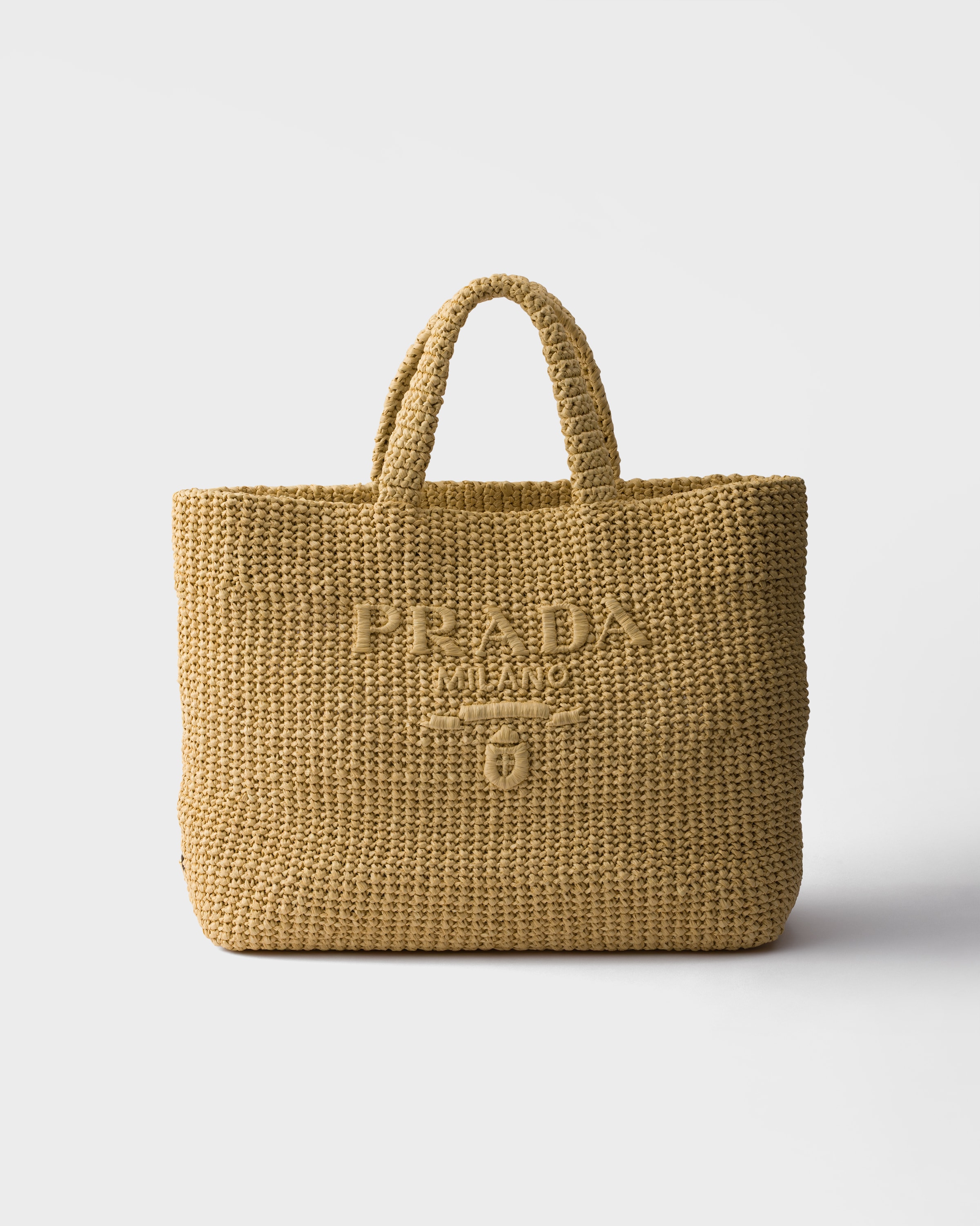 Tan Crochet tote bag | PRADA - United States