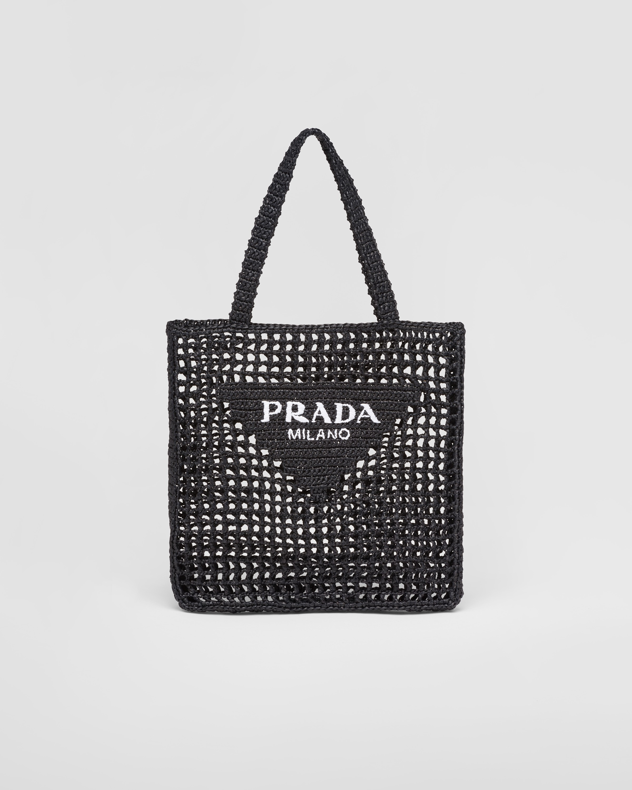 Bolsa Tote Em Ráfia Preto