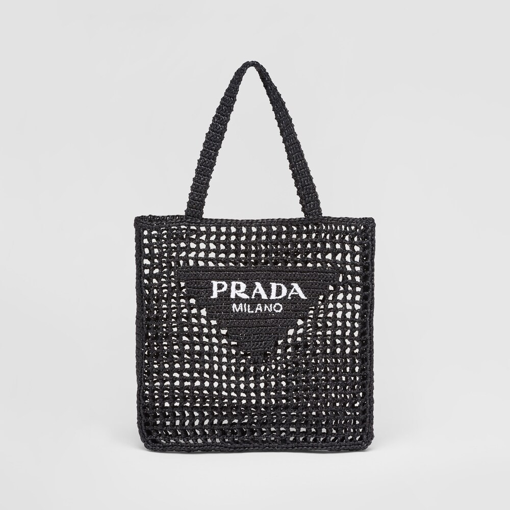 Black Crochet tote bag | Prada Black Crochet tote bag | Prada