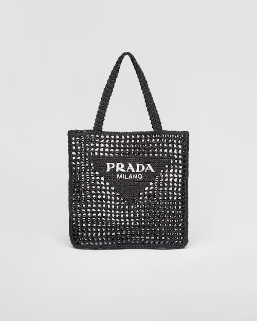 Black Raffia tote bag | Prada