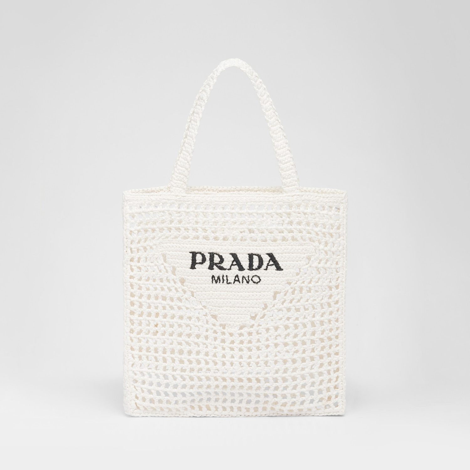 PRADA Raffia tote bag white