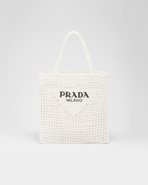 ホワイト クロシェ トートバッグ | Prada