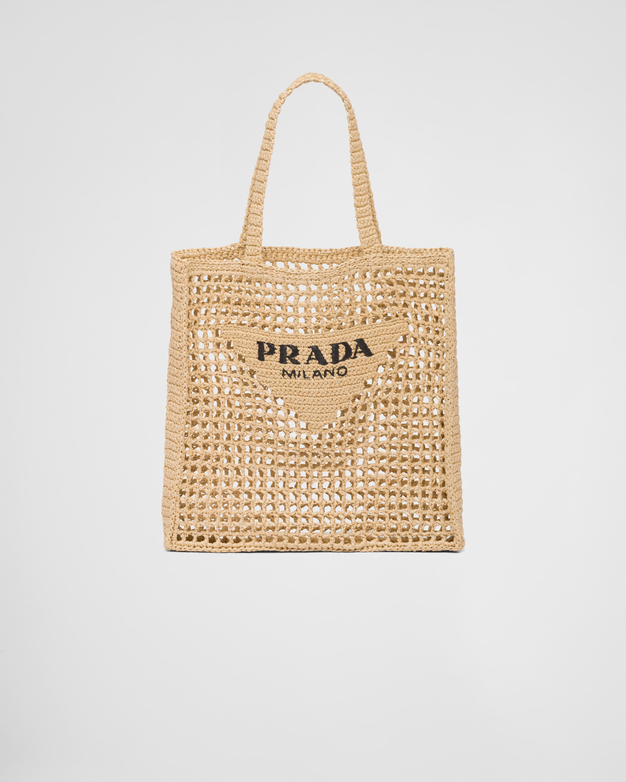 Bolsa Tote Em Ráfia Natural PRADA