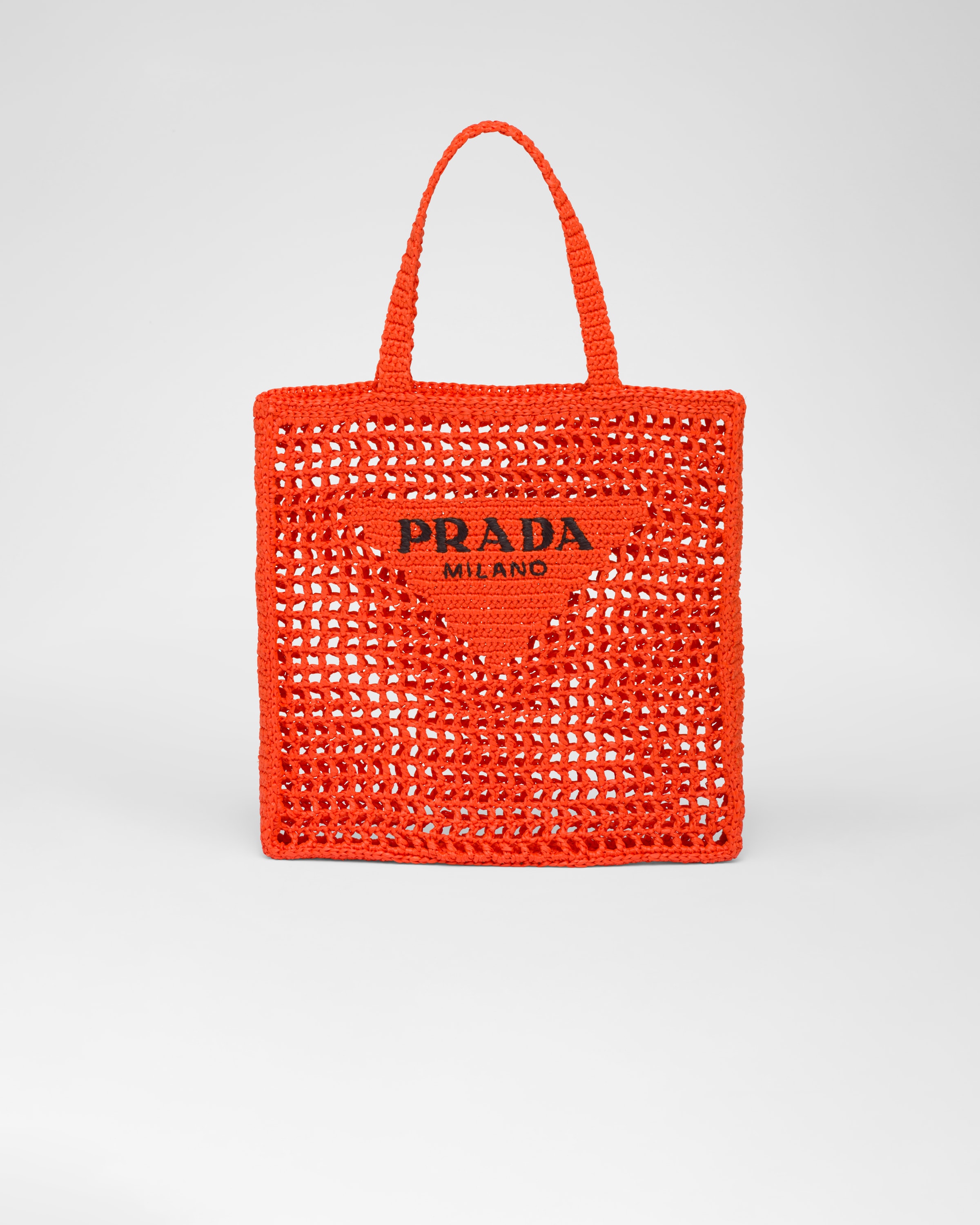 Orange Raffia tote bag | Prada