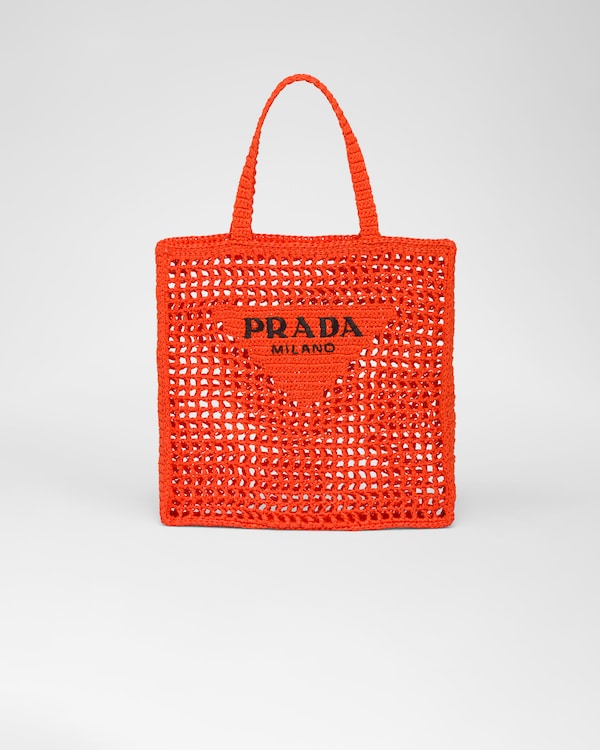 Black Small crochet tote bag | PRADA