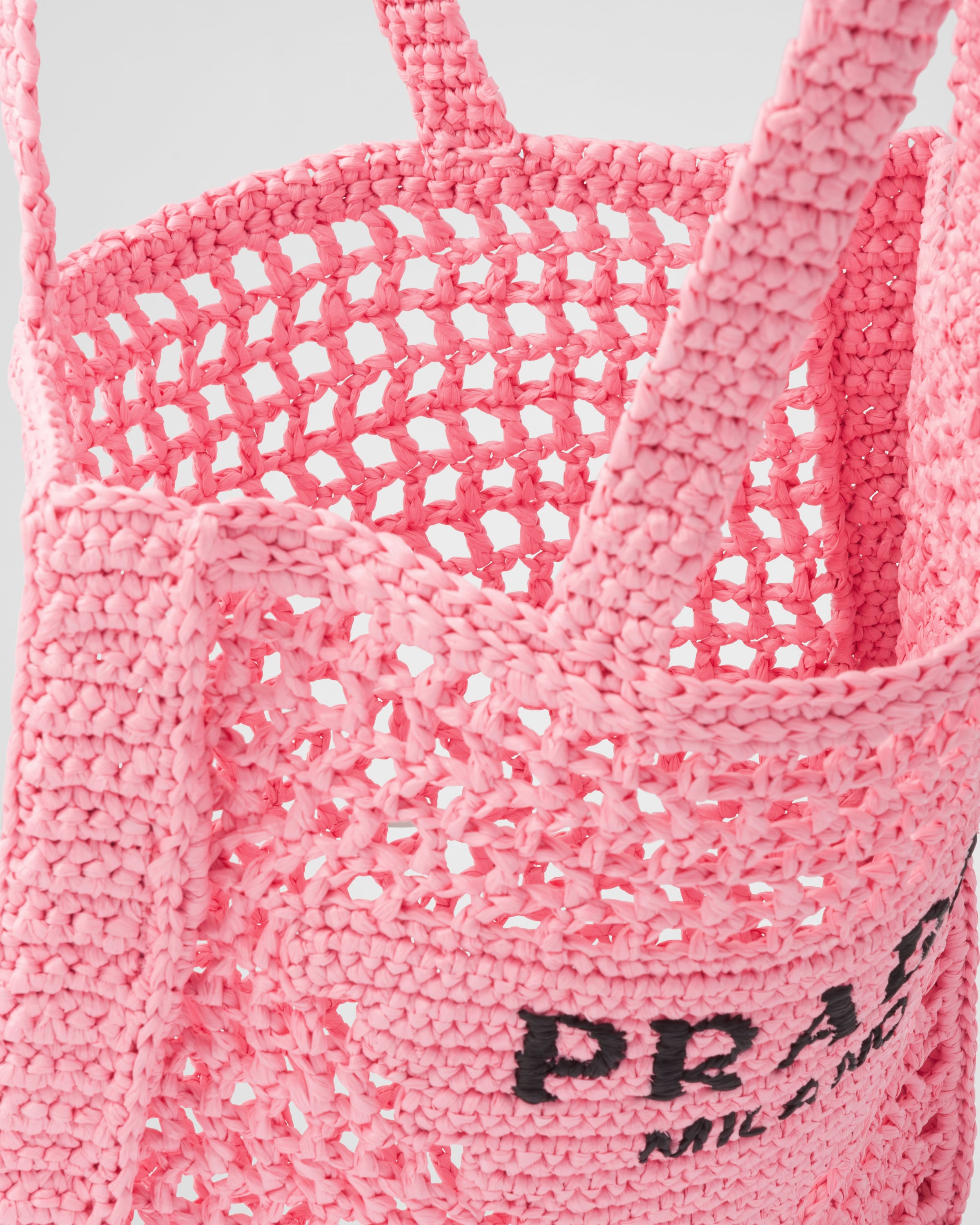Petal Pink Crochet Tote Bag PRADA