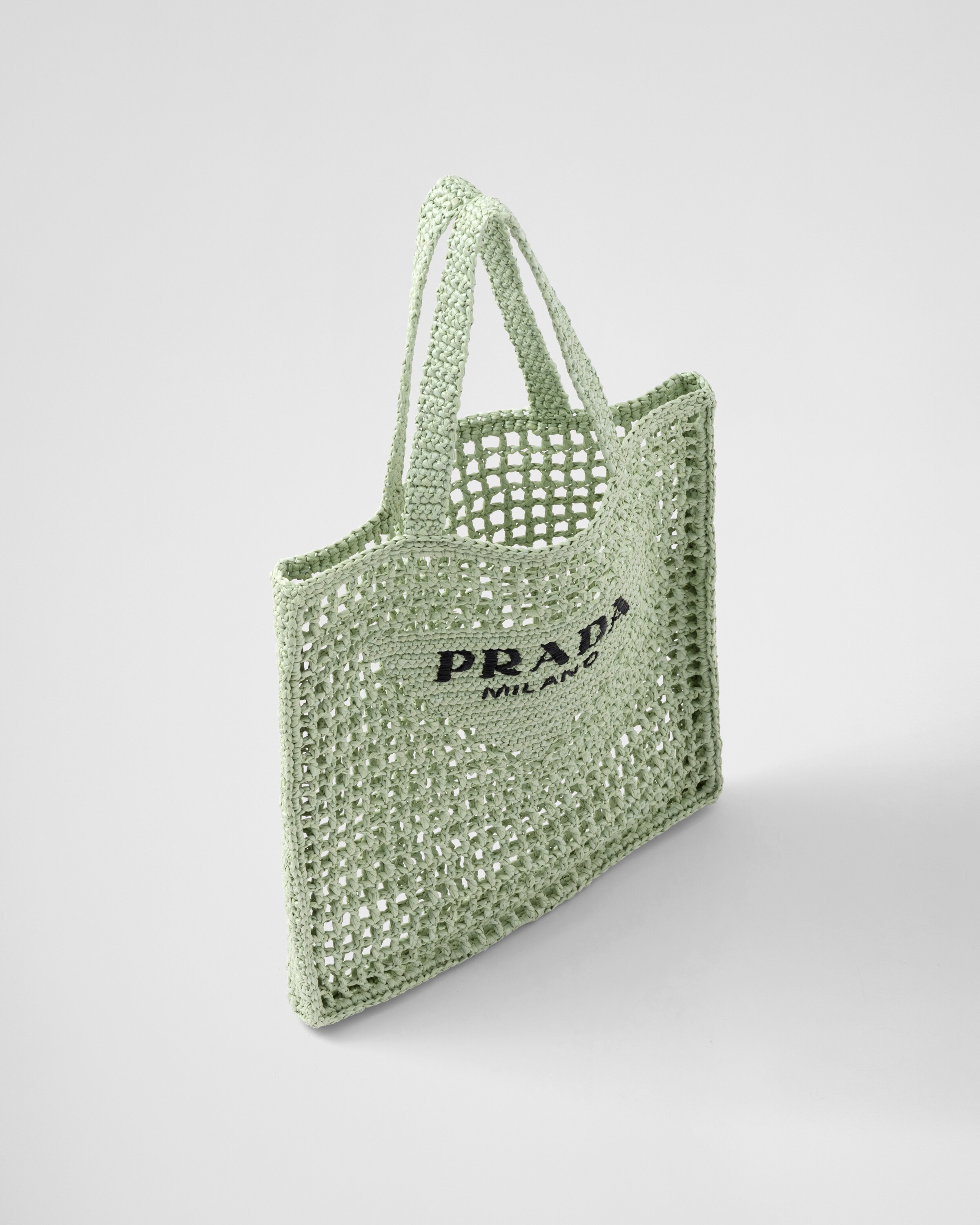 Aqua Raffia tote bag | Prada