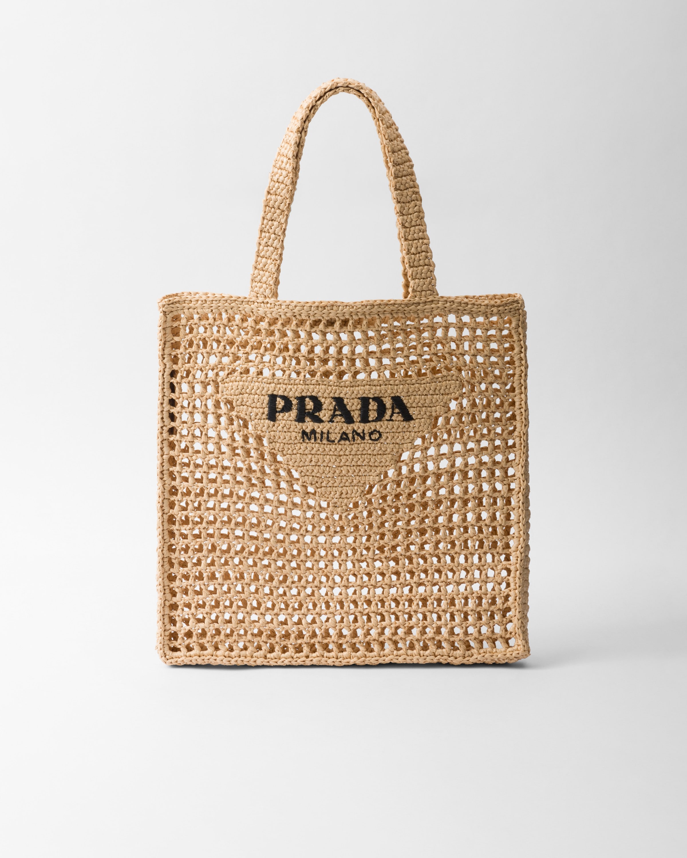 Prada Crochet Tote Bag, Woman, Natural