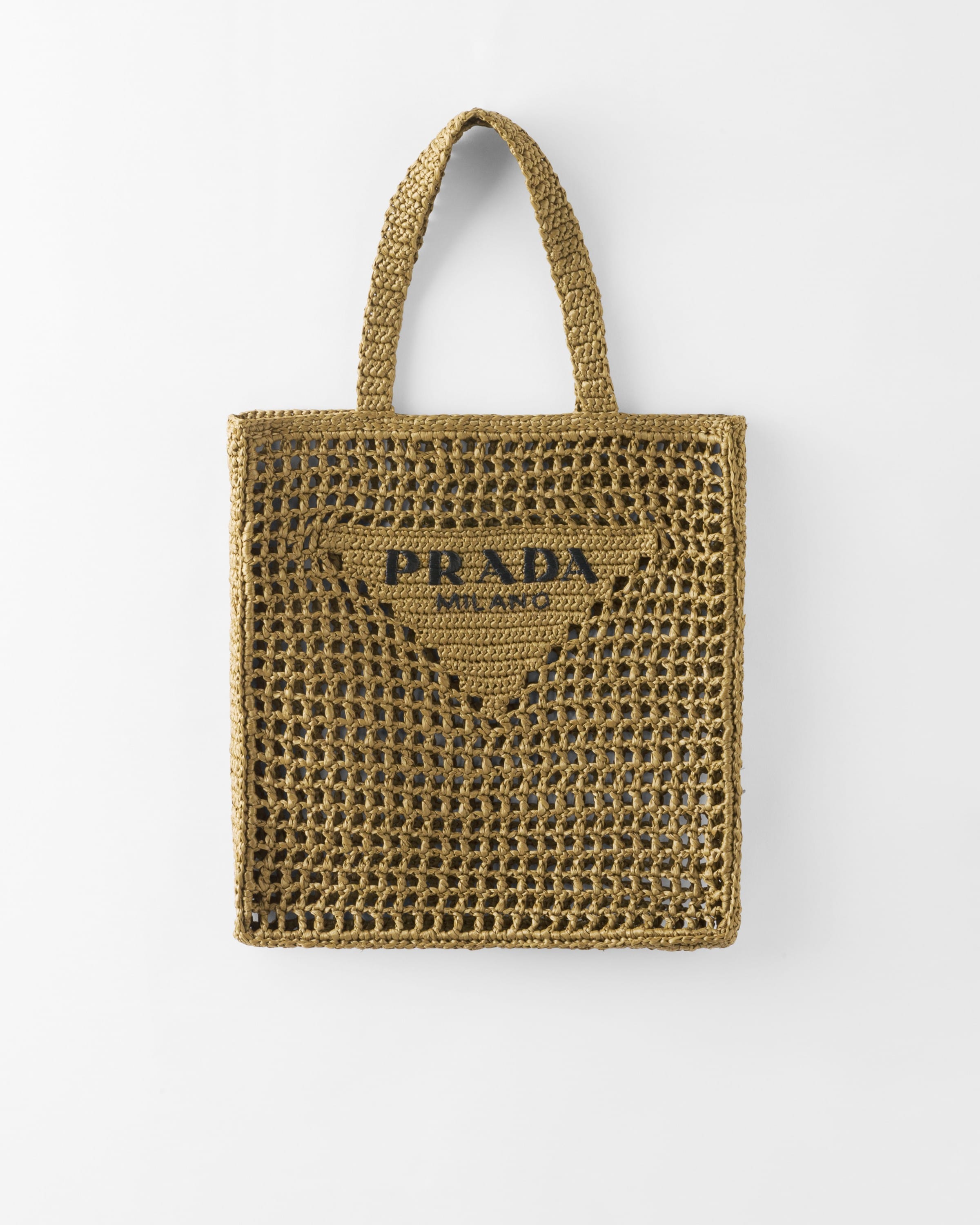 Prada Crochet Tote Bag, Woman, Olive Green