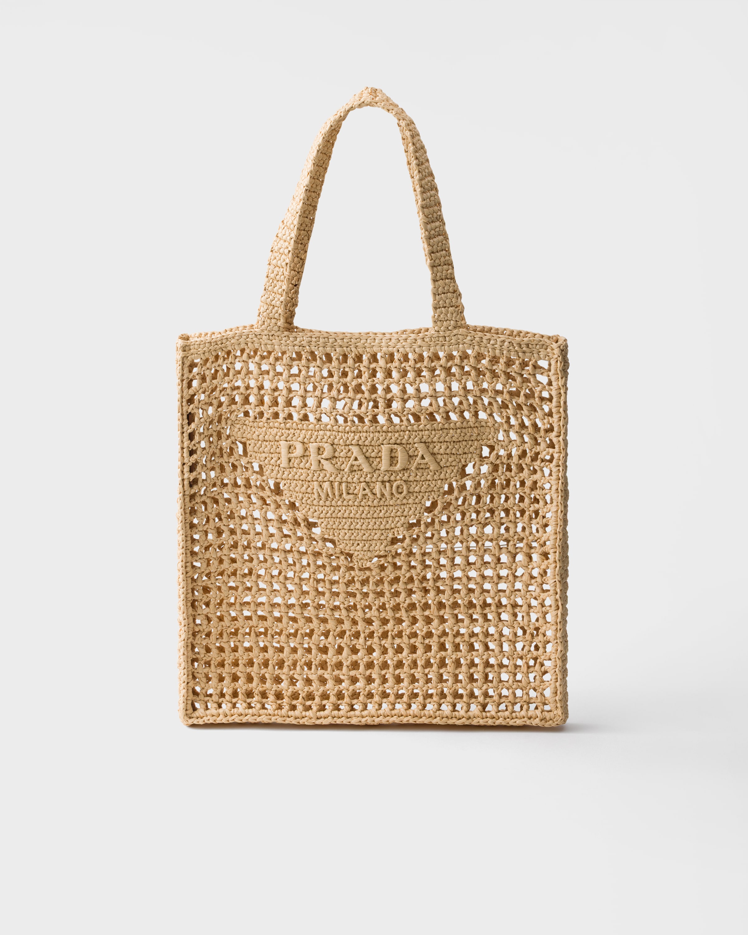 Tan Crochet Tote Bag | PRADA - United States