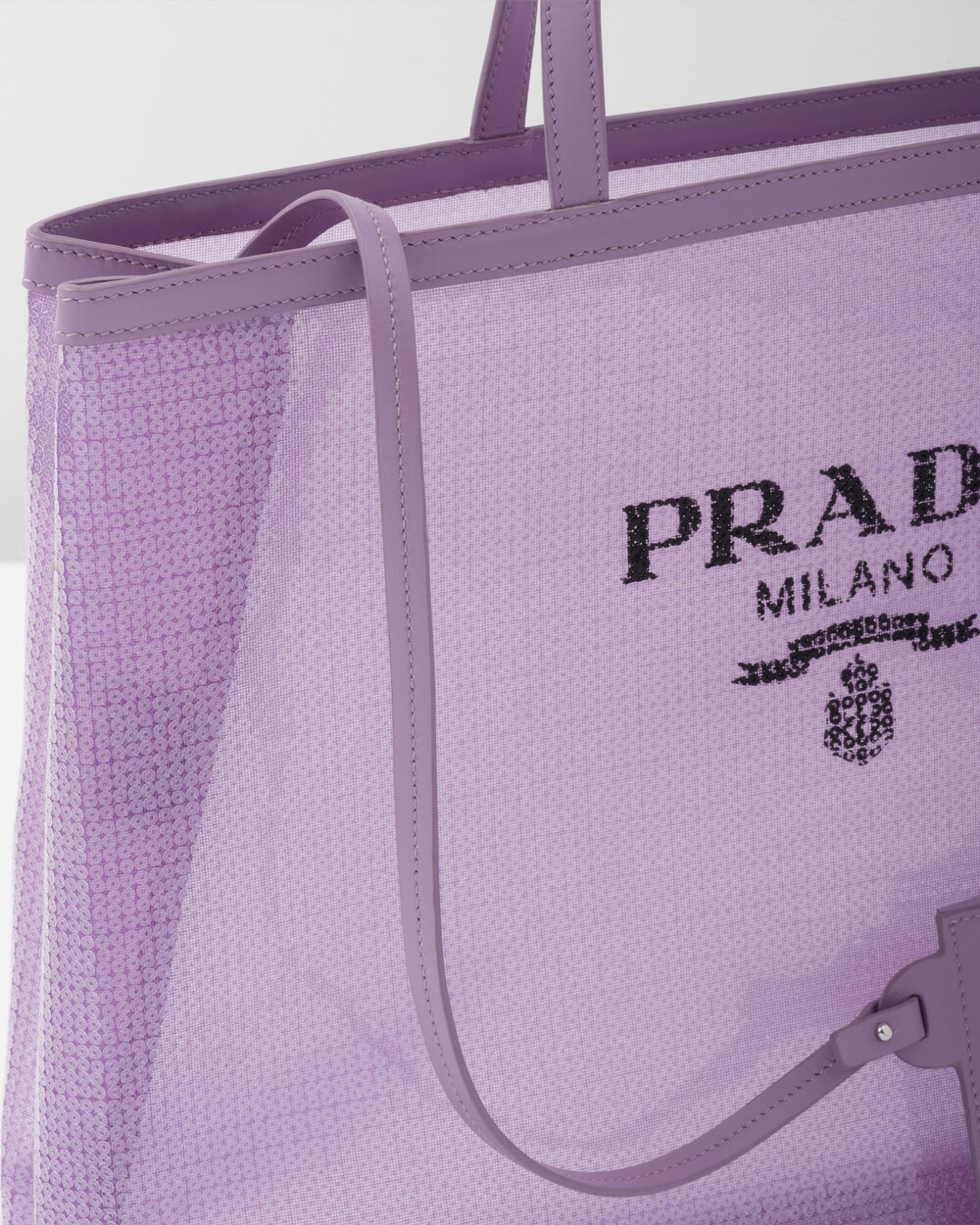 Borsa shopping in rete con paillettes Lilium | Prada