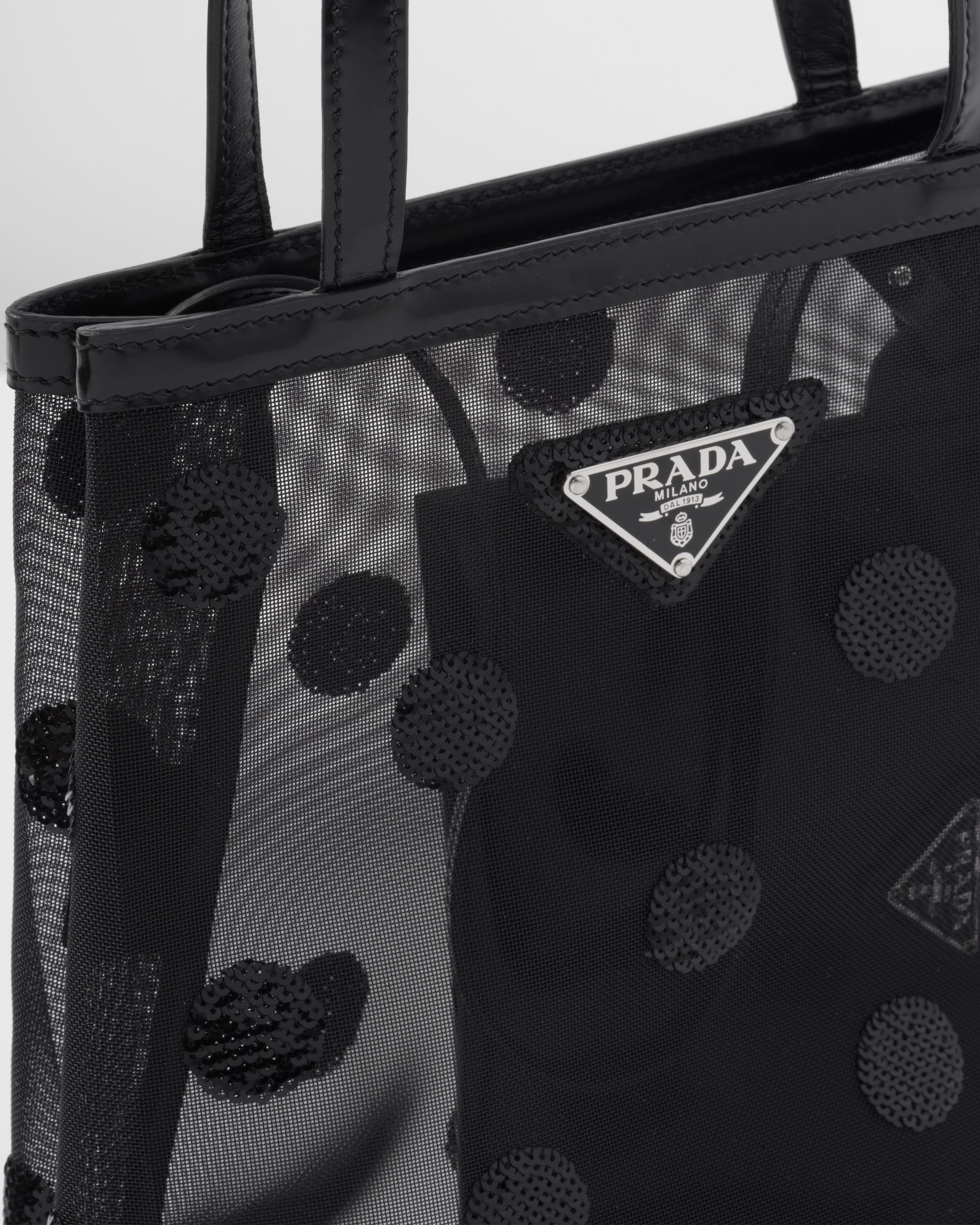 PRADA スモールポルカドットメッシュトートバッグ | pru.edu.ng