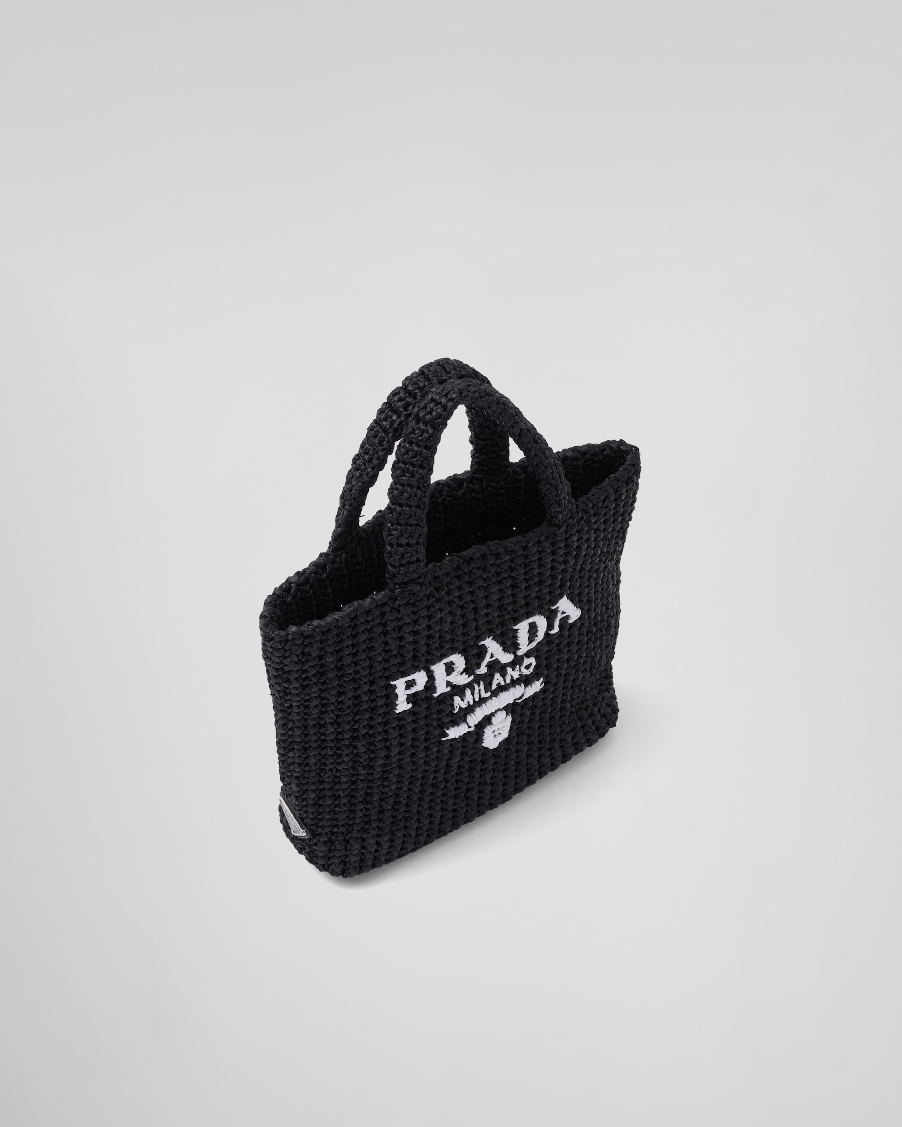 Black Small Crochet Tote Bag | PRADA