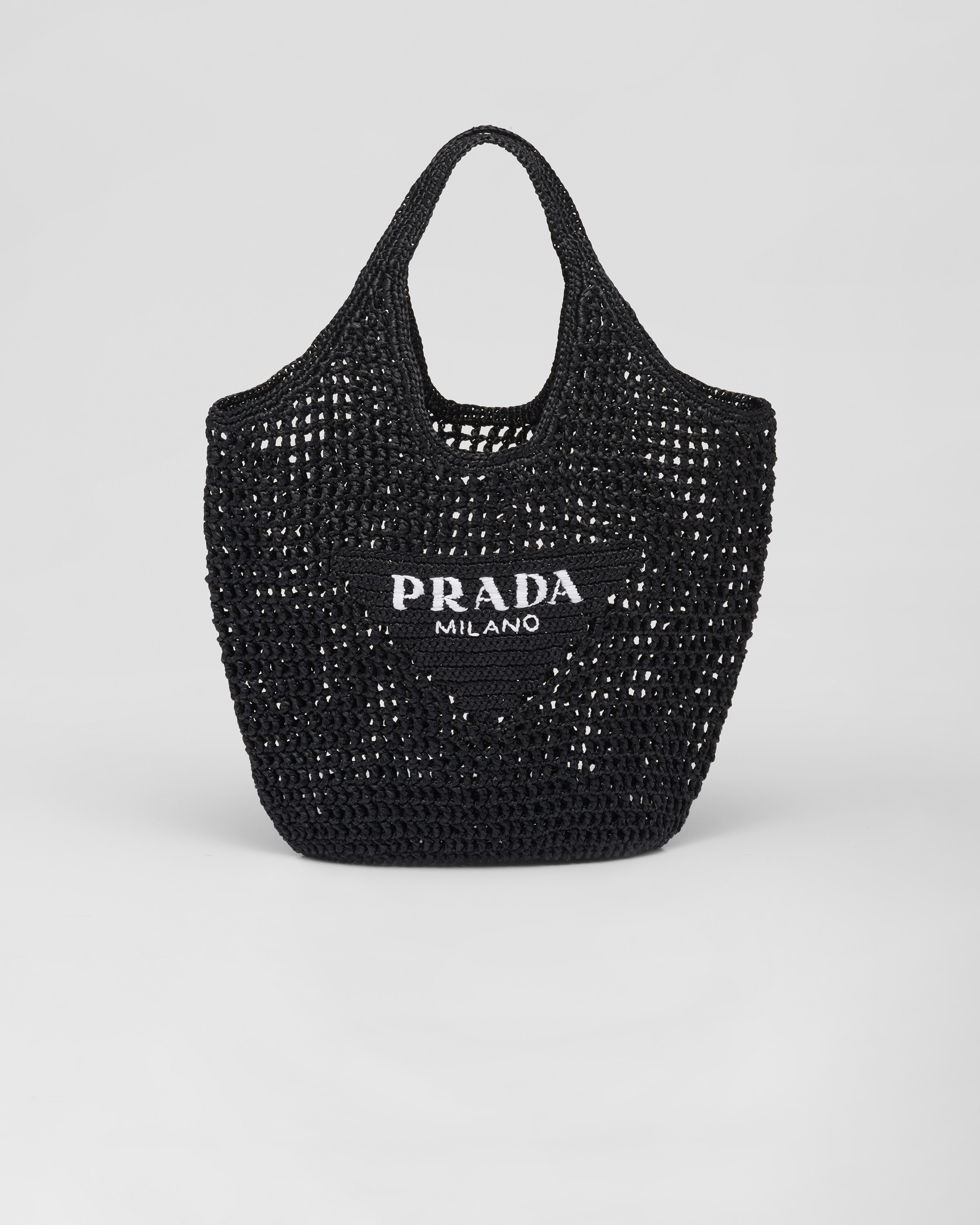 Black Crochet tote bag | Prada