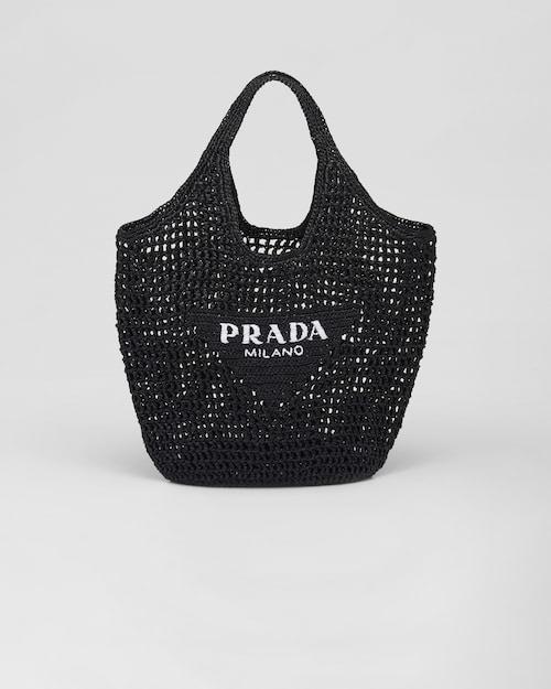 Black Raffia tote bag | Prada