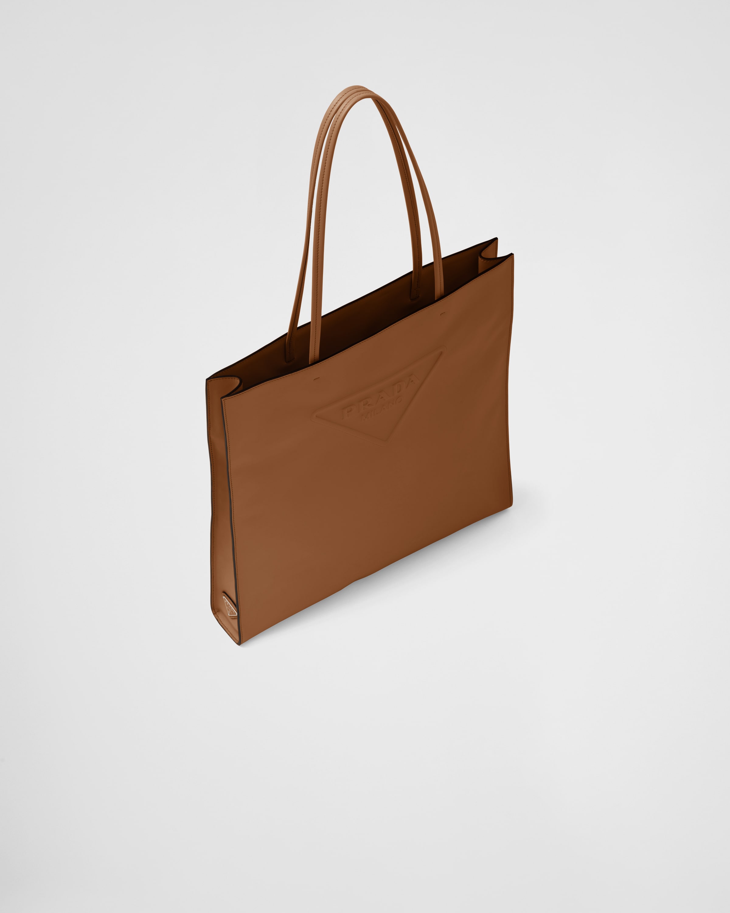 Cognac Leather tote bag Prada