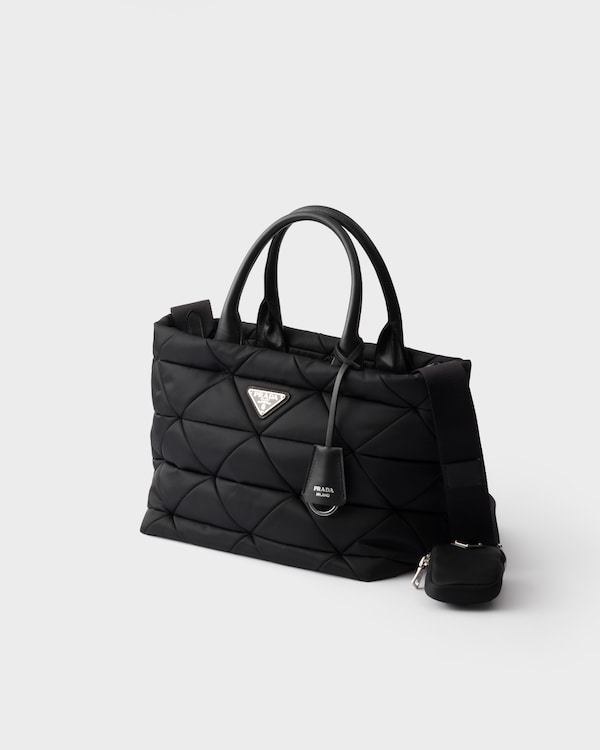 Padded Re-Nylon medium tote bag - Black Padded Re-Nylon medium tote bag - Black