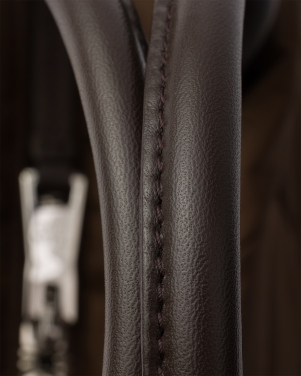 Medium padded Re-Nylon and leather tote bag - Sienna Medium padded Re-Nylon and leather tote bag - Sienna