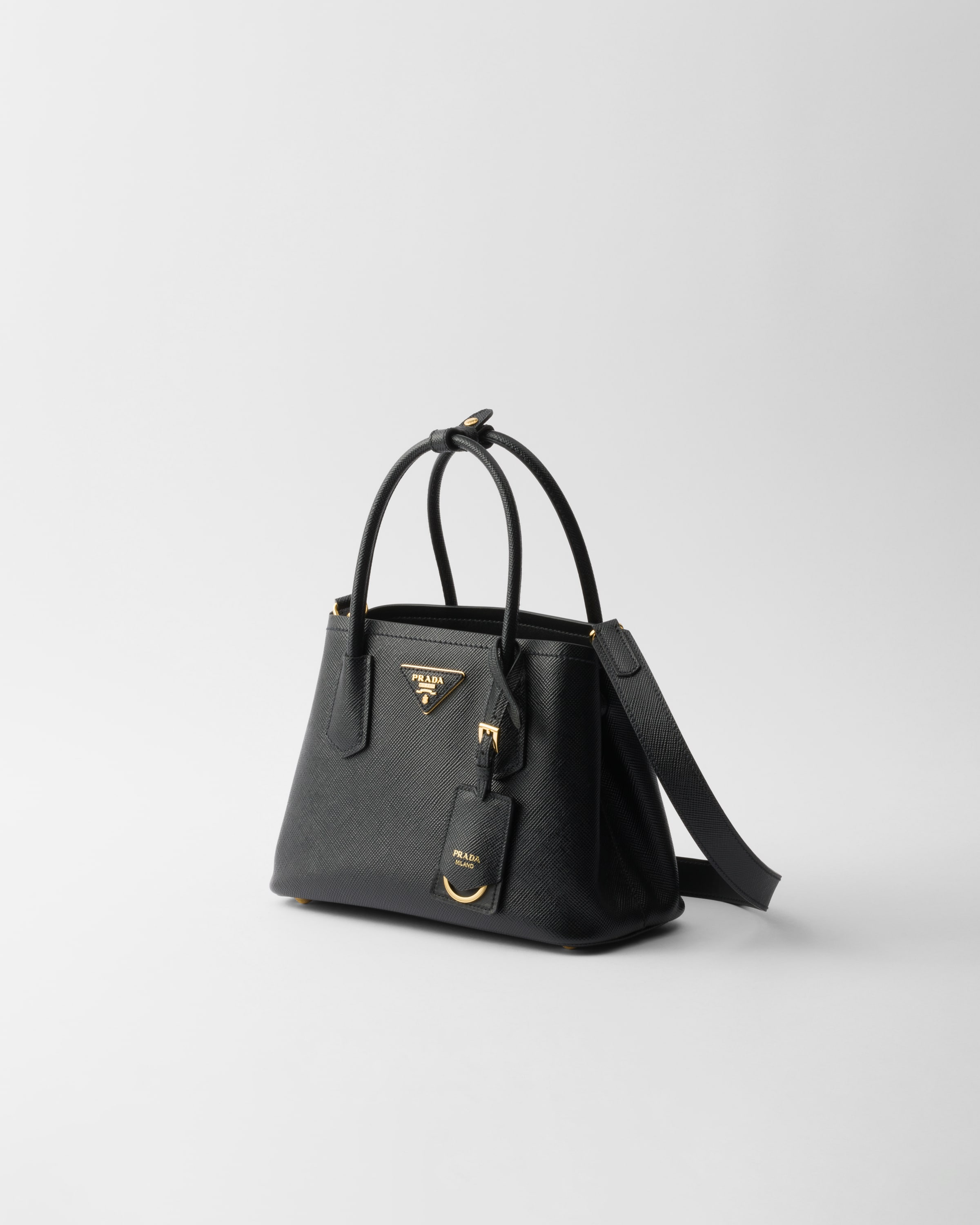 PRADA｜ (1BG443 XOG 2A4A F0002) Black Small Prada Double Saffiano Leather Bag | PRADA