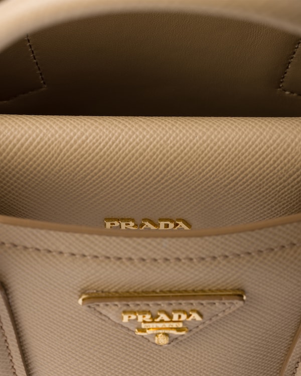 Kleine Prada Double Tasche aus Saffiano-Leder - Sandbeige Kleine Prada Double Tasche aus Saffiano-Leder - Sandbeige