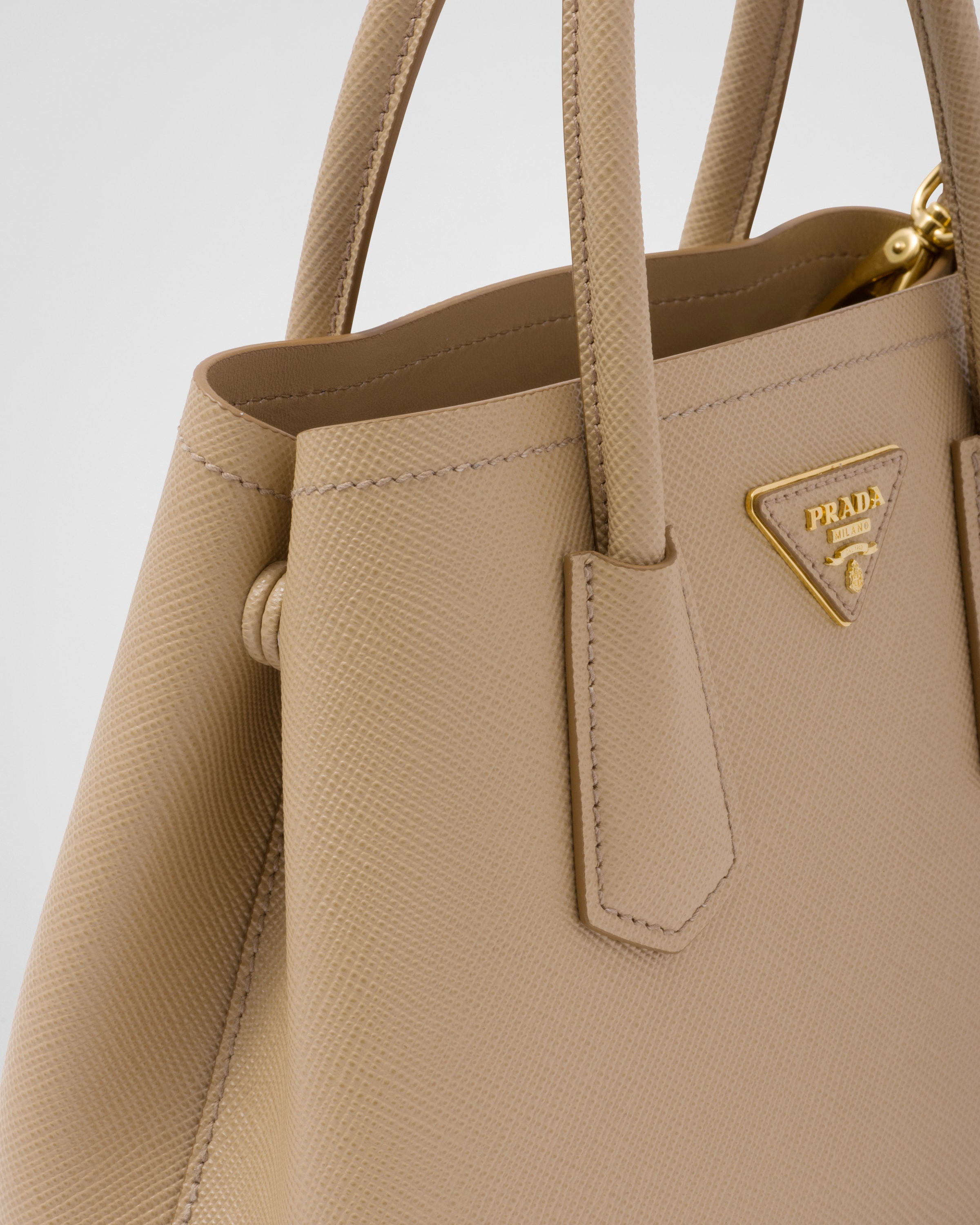 Sand Beige Prada Double Saffiano leather mini bag | Prada