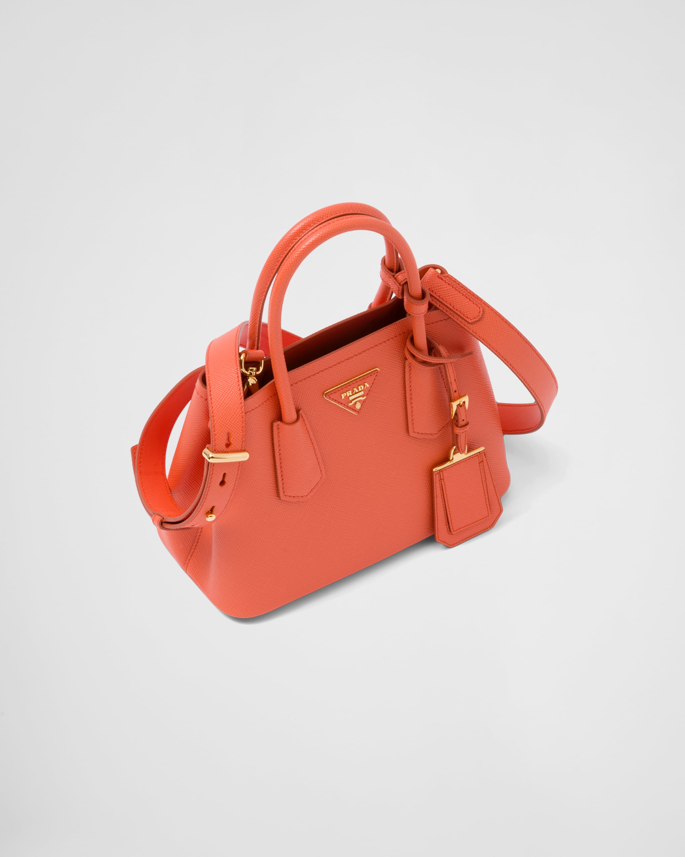 Orange Prada Double Saffiano leather mini bag | Prada