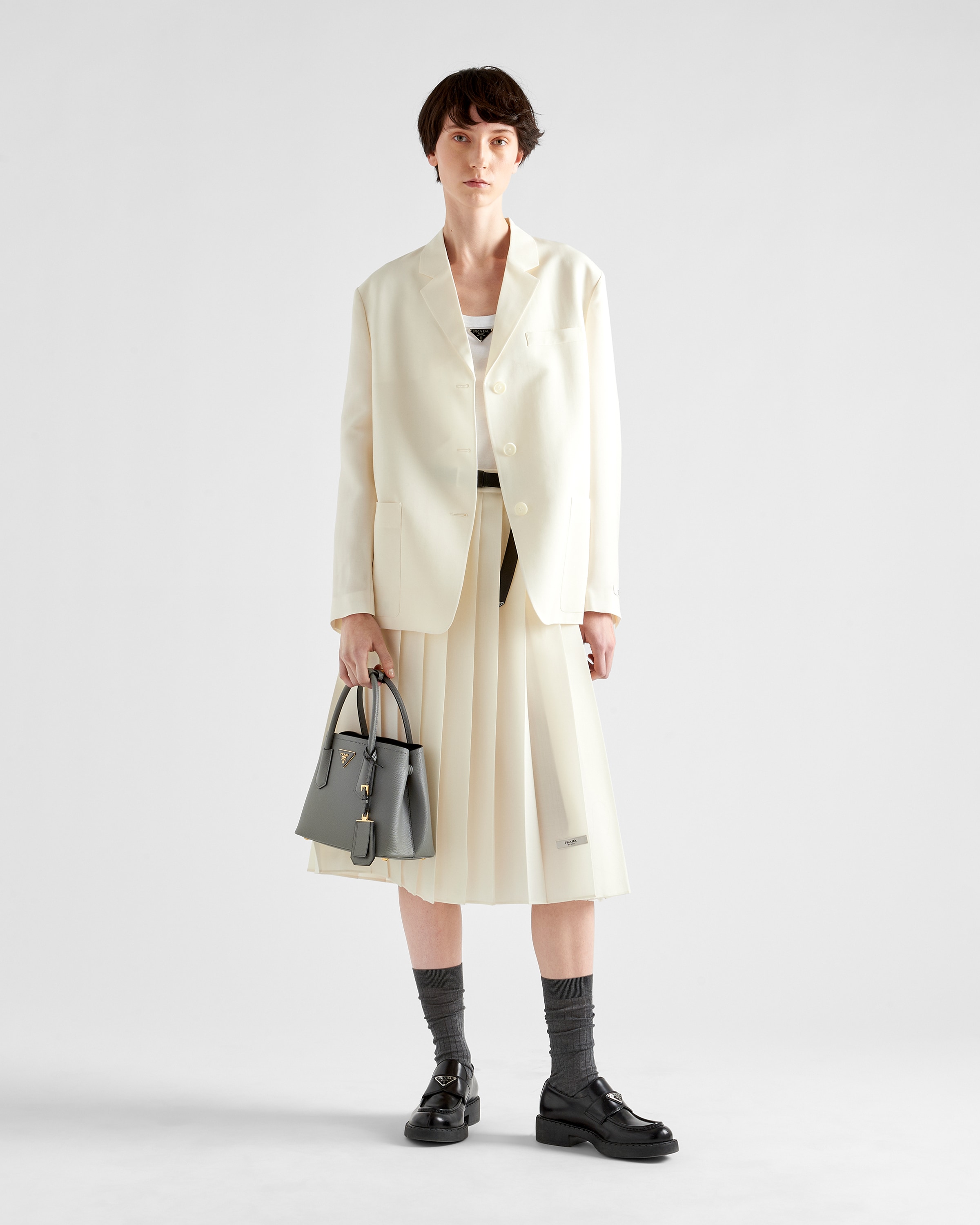 Prada Prada Double小号Saffiano皮革手袋 8