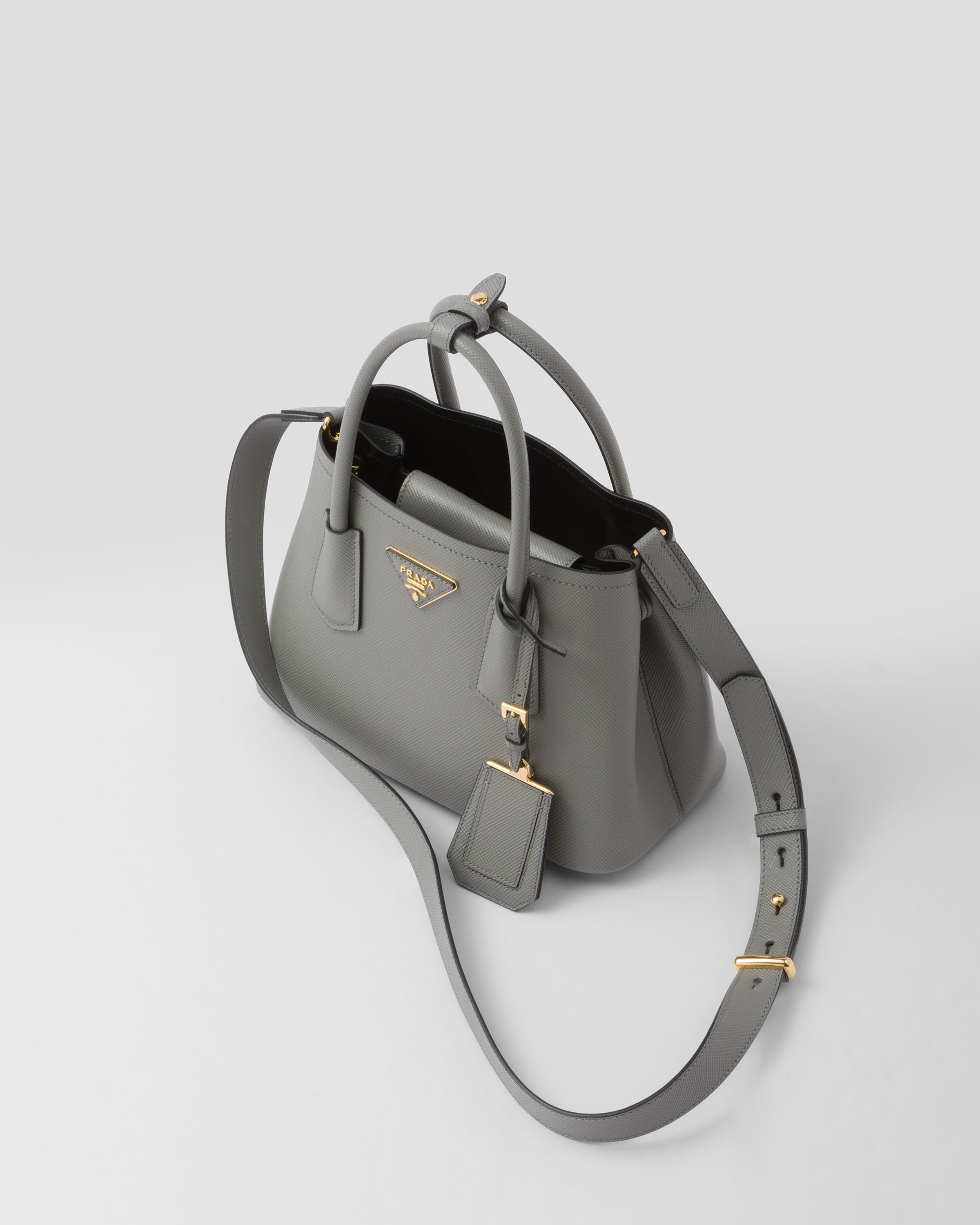 Prada double bag grey hotsell
