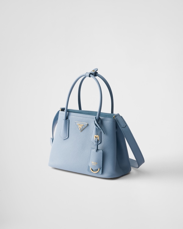 Kleine Prada Double Tasche aus Saffiano-Leder - Astralblau Kleine Prada Double Tasche aus Saffiano-Leder - Astralblau