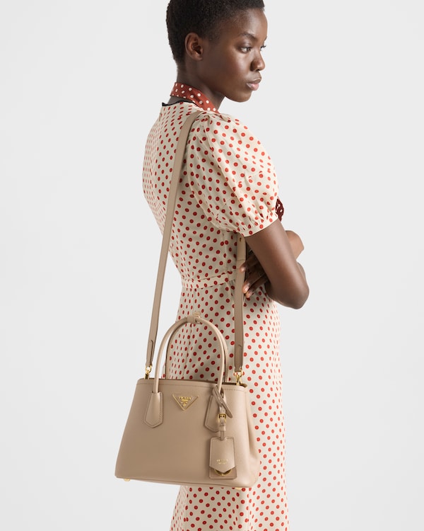 Prada Double small Saffiano leather bag - Cameo Prada Double small Saffiano leather bag - Cameo