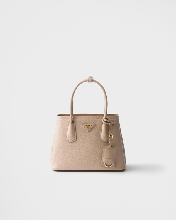 Prada Double small Saffiano leather bag - Cameo Prada Double small Saffiano leather bag - Cameo