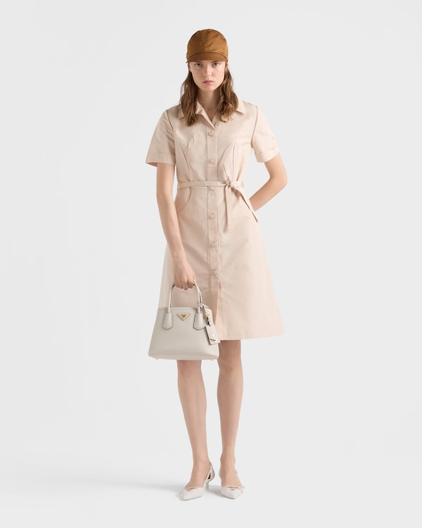 Prada Double small Saffiano leather bag - Chalk White/Black Prada Double small Saffiano leather bag - Chalk White/Black