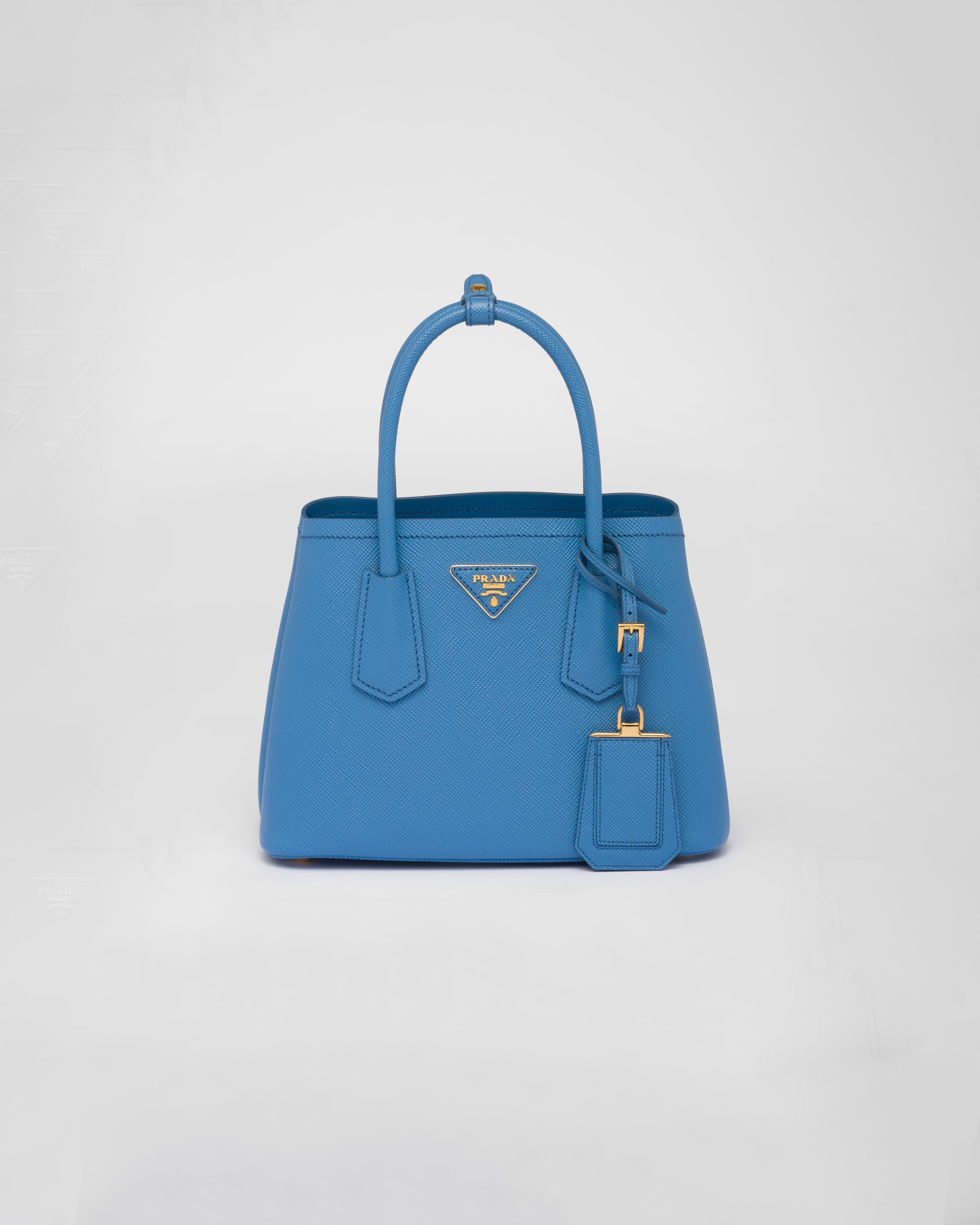 Light Blue Prada Double Saffiano Leather Mini Bag