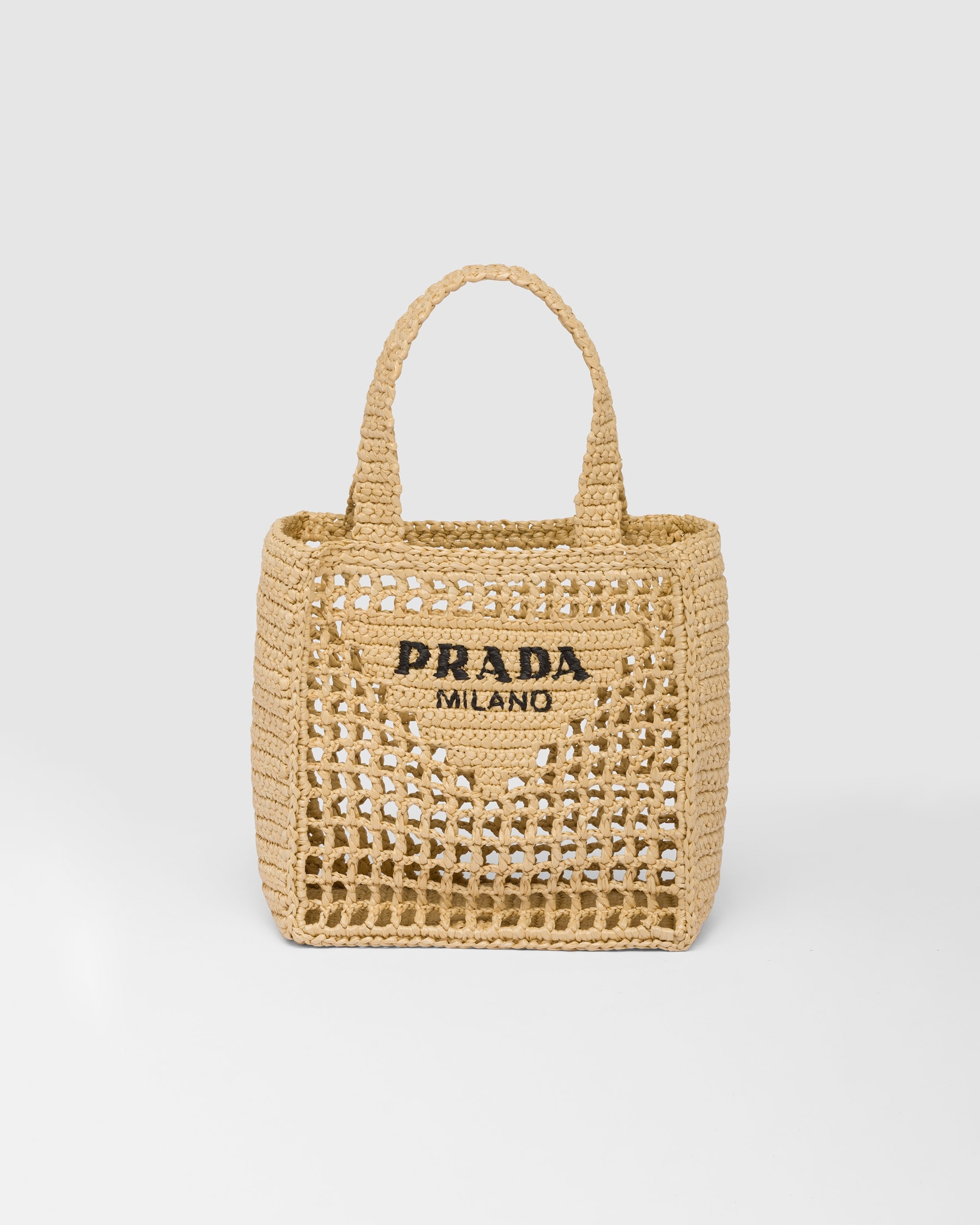 Natural Small Crochet Tote Bag PRADA