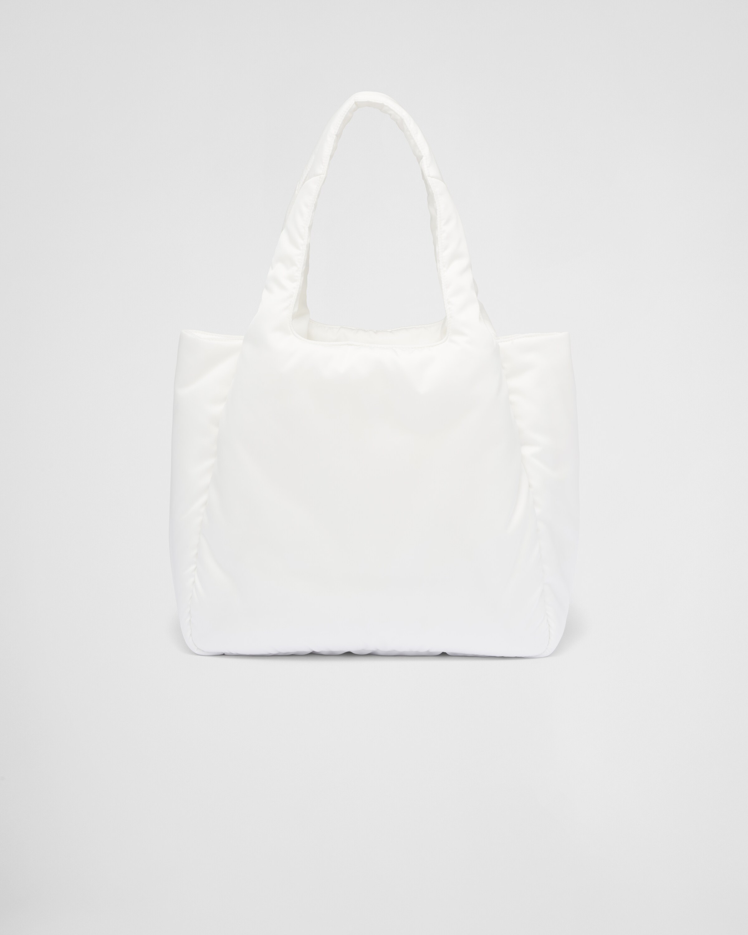 White Large Padded Re nylon Tote Bag PRADA