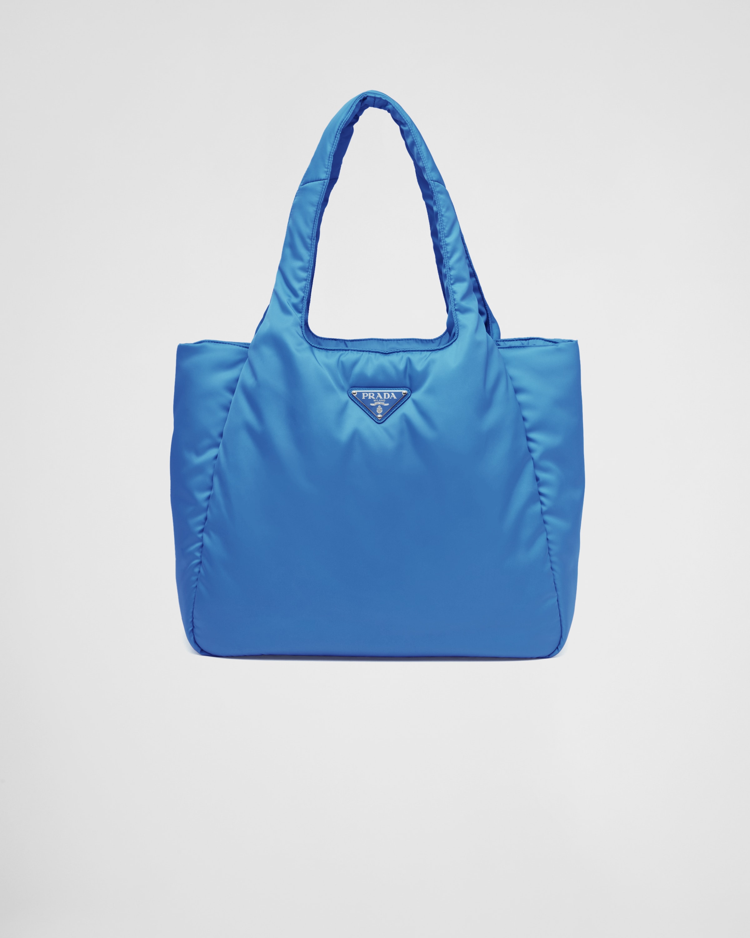 Nylon tote with leather handles discount