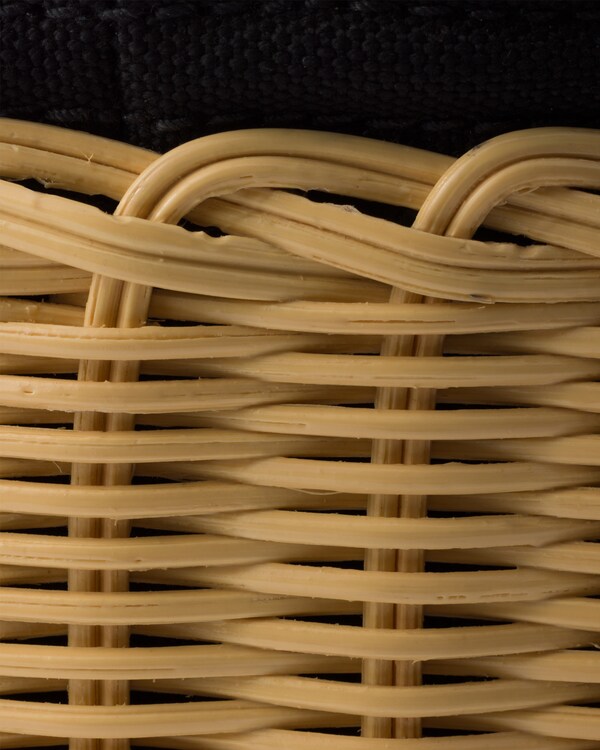 حقيبة تسوّق صغيرة من الخيزران والكانفا - سمرة / أسود حقيبة تسوّق صغيرة من الخيزران والكانفا - سمرة / أسود