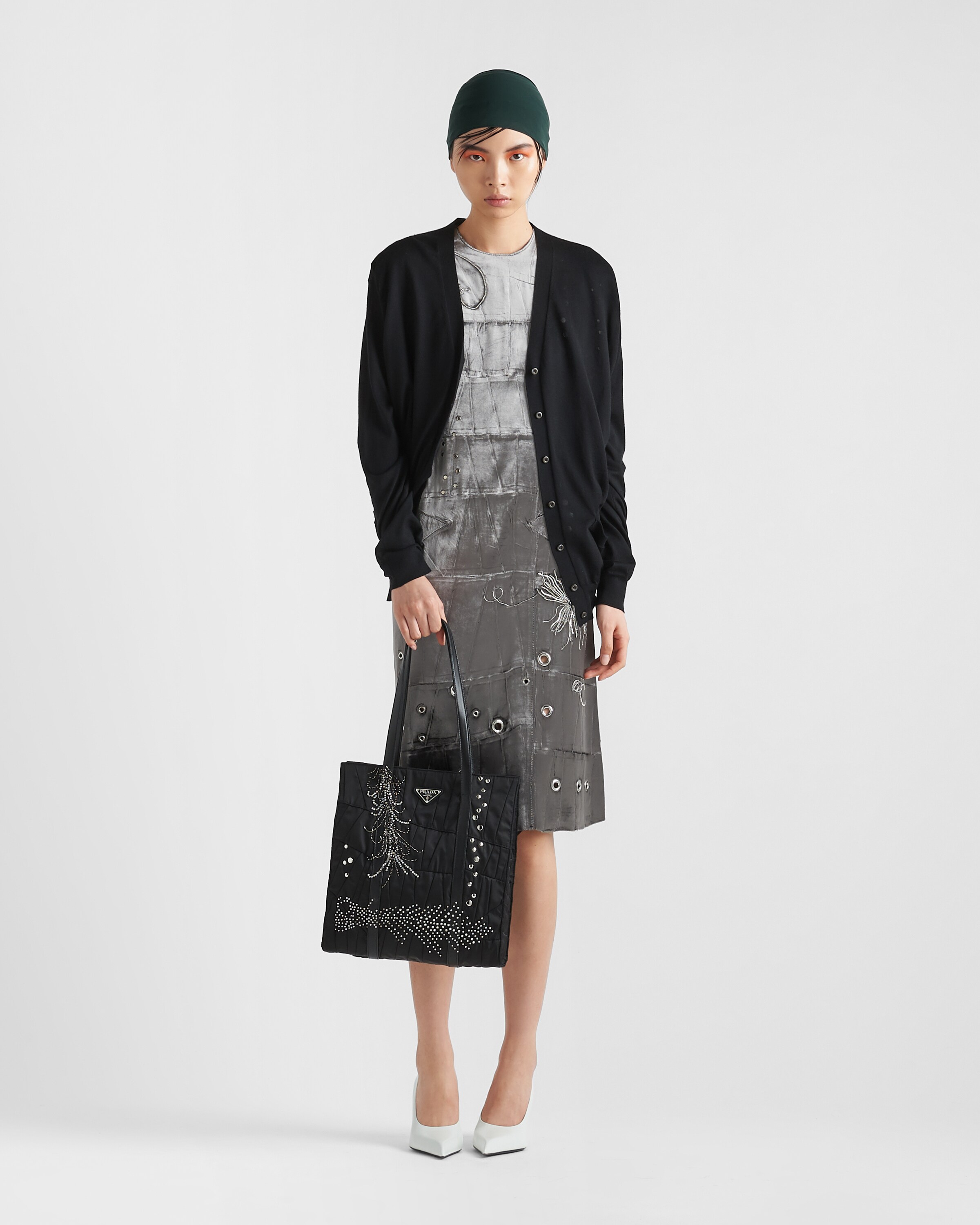 トートバッグ Prada Re-Nylon Patchwork Medium Tote Bag Black Medium Re-nylon Patchwork Tote Bag With Embroidery | PRADA