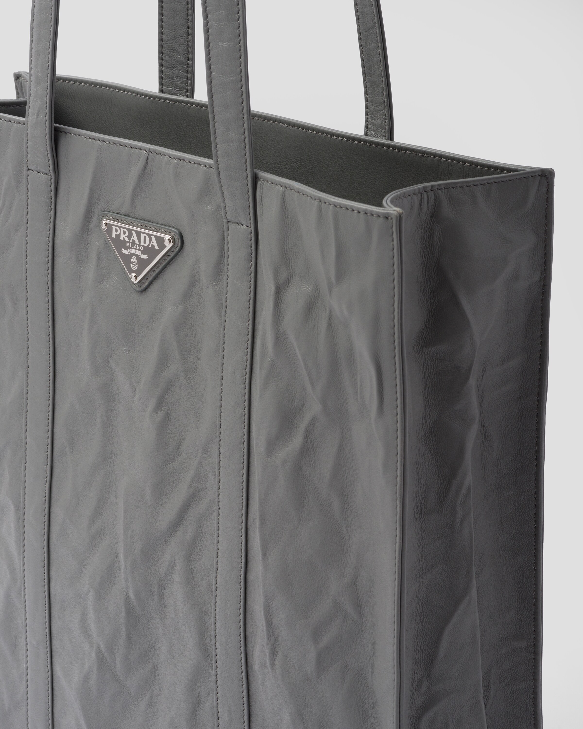 Prada Small antique nappa leather tote 6